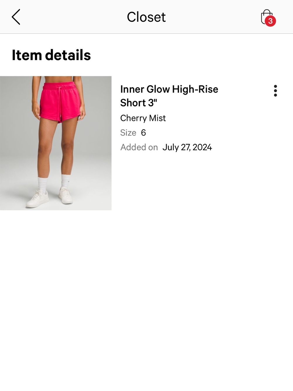 Lululemon Inner Glow High Rise Short - Picture 4 of 4